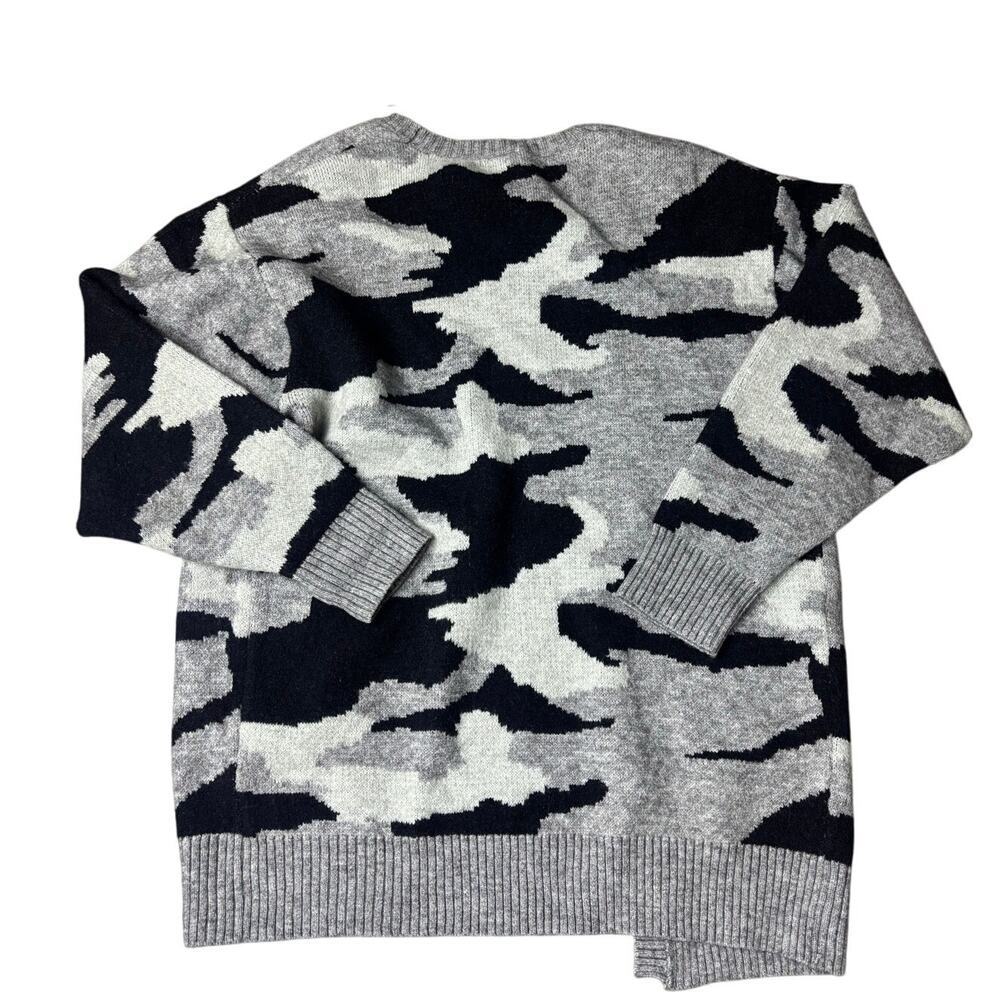 White Birch Gray Black Camo Open Front Cardigan Sweater Women’s S Cozy Kni - Picture 6 of 6